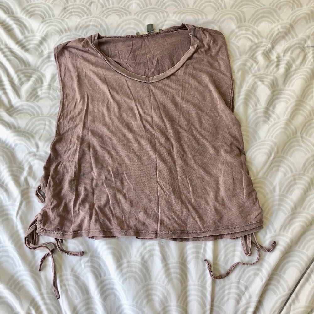 American Eagle Outfitters Mauve Open Side Tie Tank